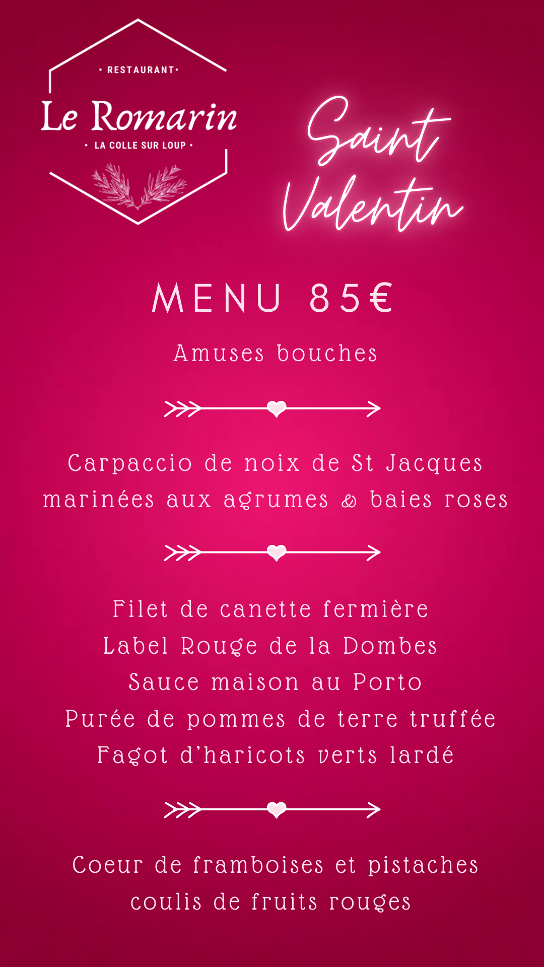Menu Saint Valentin