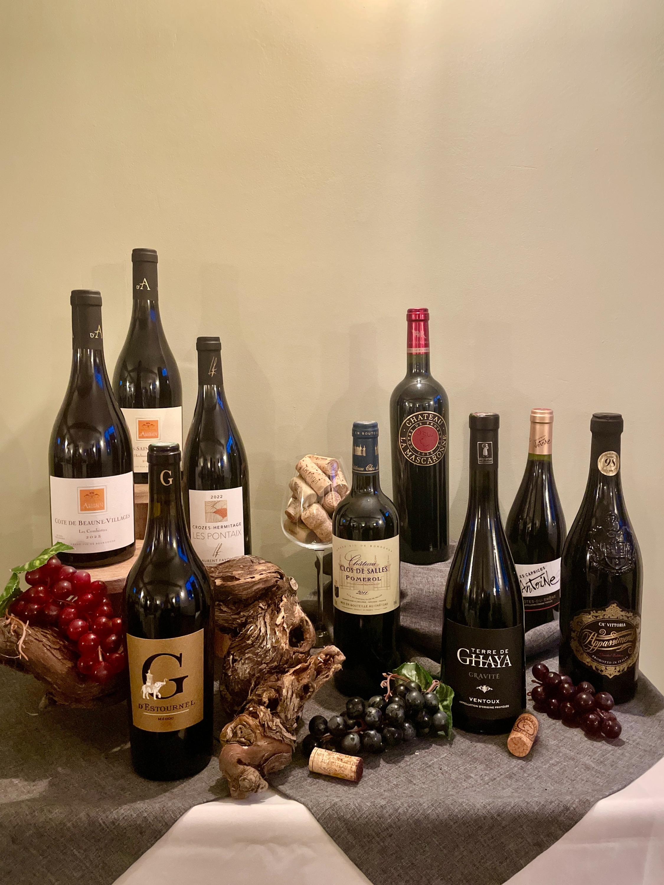selection of red wines