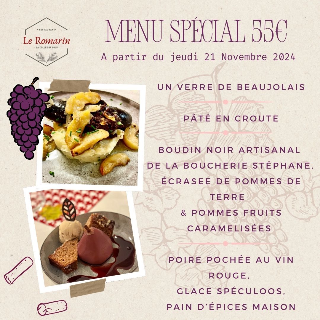 menu beaujolais